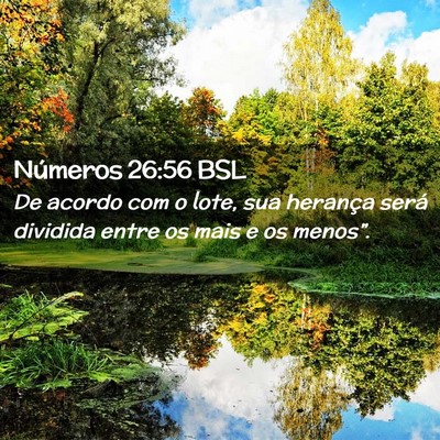 Picture 02 - Números 26:56 BSL - De acordo com o lote, sua herança será dividida - Bible Verse Picture