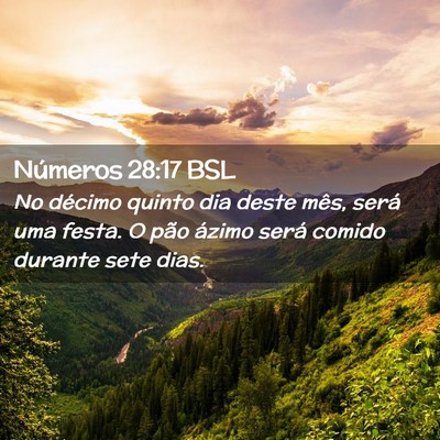 Picture 02 - Números 28:17 BSL - No décimo quinto dia deste mês, será uma - Bible Verse Picture