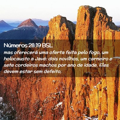 Picture 02 - Números 28:19 BSL - mas oferecerá uma oferta feita pelo fogo, um - Bible Verse Picture