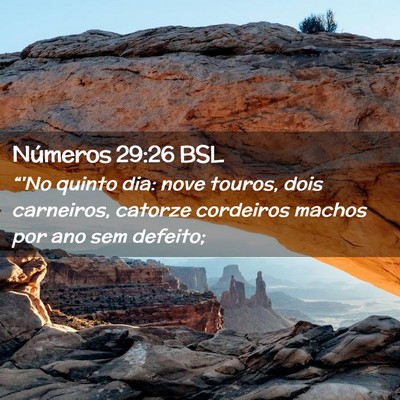 Picture 02 - Números 29:26 BSL - “'No quinto dia: nove touros, dois carneiros, - Bible Verse Picture
