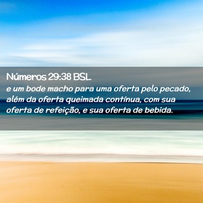 Picture 02 - Números 29:38 BSL - e um bode macho para uma oferta pelo pecado, - Bible Verse Picture