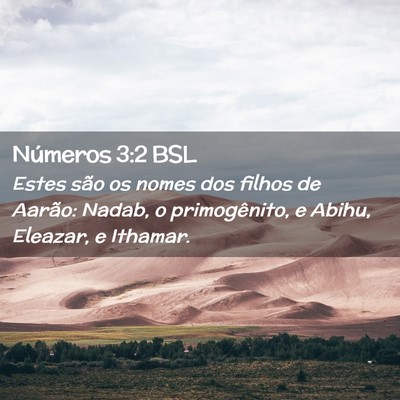 Picture 02 - Números 3:2 BSL - Estes são os nomes dos filhos de Aarão: Nadab, - Bible Verse Picture