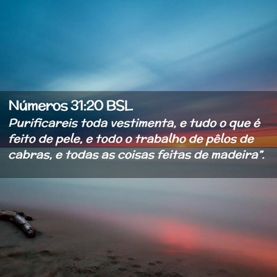 Picture 02 - Números 31:20 BSL - Purificareis toda vestimenta, e tudo o que é - Bible Verse Picture