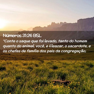 Picture 02 - Números 31:26 BSL - “Conte o saque que foi levado, tanto do homem - Bible Verse Picture
