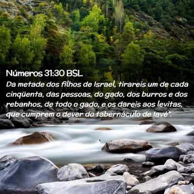 Picture 02 - Números 31:30 BSL - Da metade dos filhos de Israel, tirareis um de - Bible Verse Picture