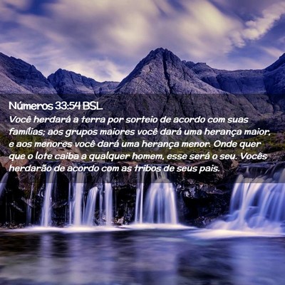 Picture 02 - Números 33:54 BSL - Você herdará a terra por sorteio de acordo com - Bible Verse Picture