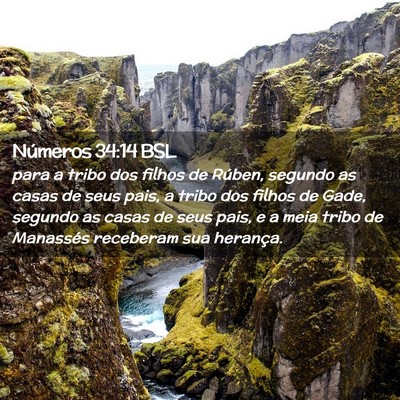 Picture 02 - Números 34:14 BSL - para a tribo dos filhos de Rúben, segundo as - Bible Verse Picture