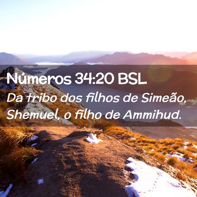 Picture 02 - Números 34:20 BSL - Da tribo dos filhos de Simeão, Shemuel, o filho - Bible Verse Picture