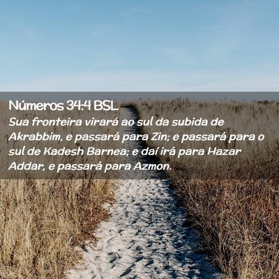Picture 02 - Números 34:4 BSL - Sua fronteira virará ao sul da subida de - Bible Verse Picture