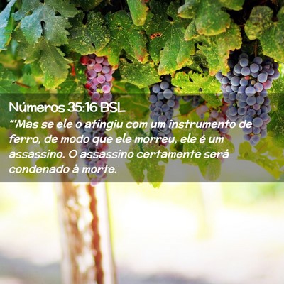 Picture 02 - Números 35:16 BSL - “'Mas se ele o atingiu com um instrumento de - Bible Verse Picture