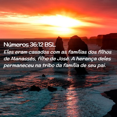 Picture 02 - Números 36:12 BSL - Eles eram casados com as famílias dos filhos de - Bible Verse Picture