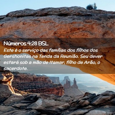 Picture 02 - Números 4:28 BSL - Este é o serviço das famílias dos filhos dos - Bible Verse Picture