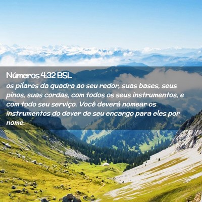 Picture 02 - Números 4:32 BSL - os pilares da quadra ao seu redor, suas bases, - Bible Verse Picture