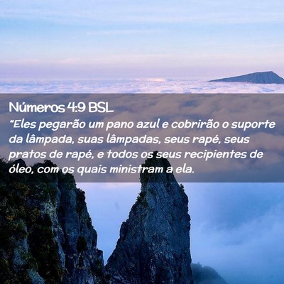 Picture 02 - Números 4:9 BSL - “Eles pegarão um pano azul e cobrirão o - Bible Verse Picture
