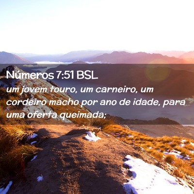 Picture 02 - Números 7:51 BSL - um jovem touro, um carneiro, um cordeiro macho - Bible Verse Picture