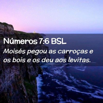Picture 02 - Números 7:6 BSL - Moisés pegou as carroças e os bois e os deu aos - Bible Verse Picture