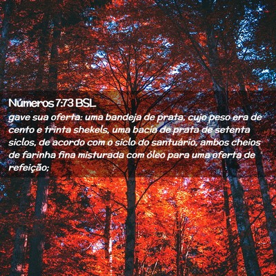 Picture 02 - Números 7:73 BSL - gave sua oferta: uma bandeja de prata, cujo peso - Bible Verse Picture