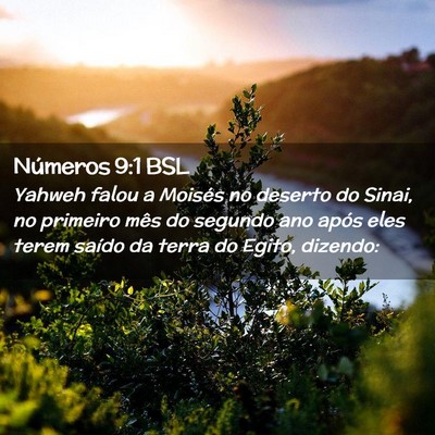 Picture 02 - Números 9:1 BSL - Yahweh falou a Moisés no deserto do Sinai, no - Bible Verse Picture