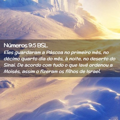 Picture 02 - Números 9:5 BSL - Eles guardaram a Páscoa no primeiro mês, no - Bible Verse Picture