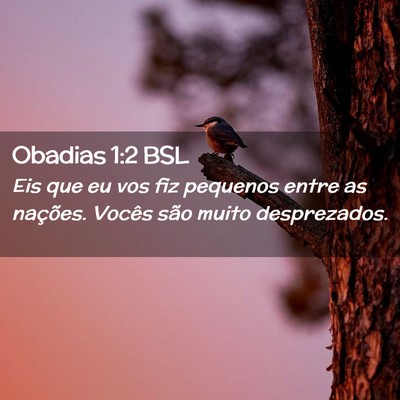 Picture 02 - Obadias 1:2 BSL - Eis que eu vos fiz pequenos entre as nações. - Bible Verse Picture