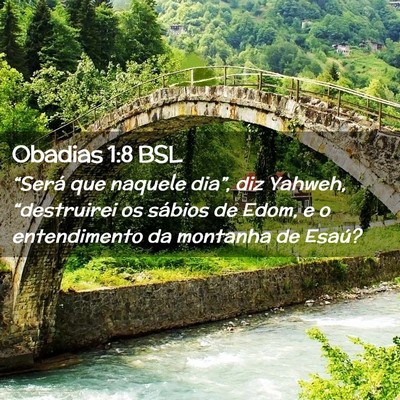 Picture 02 - Obadias 1:8 BSL - “Será que naquele dia”, diz Yahweh, - Bible Verse Picture