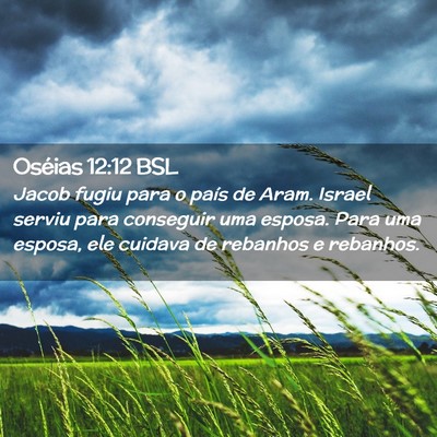 Picture 02 - Oséias 12:12 BSL - Jacob fugiu para o país de Aram. Israel serviu - Bible Verse Picture