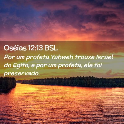 Picture 02 - Oséias 12:13 BSL - Por um profeta Yahweh trouxe Israel do Egito, e - Bible Verse Picture