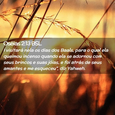 Picture 02 - Oséias 2:13 BSL - I visitará nela os dias dos Baals, para o qual - Bible Verse Picture