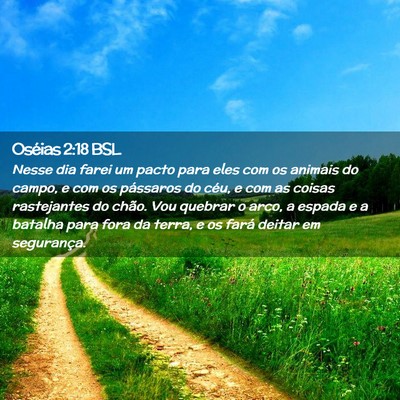 Picture 02 - Oséias 2:18 BSL - Nesse dia farei um pacto para eles com os animais - Bible Verse Picture