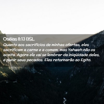 Picture 02 - Oséias 8:13 BSL - Quanto aos sacrifícios de minhas ofertas, eles - Bible Verse Picture