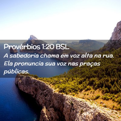 Picture 02 - Provérbios 1:20 BSL - A sabedoria chama em voz alta na rua. Ela - Bible Verse Picture