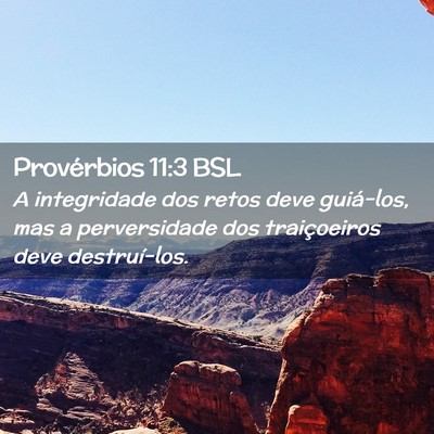 Picture 02 - Provérbios 11:3 BSL - A integridade dos retos deve guiá-los, mas a - Bible Verse Picture