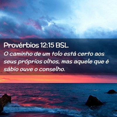 Picture 02 - Provérbios 12:15 BSL - O caminho de um tolo está certo aos seus - Bible Verse Picture