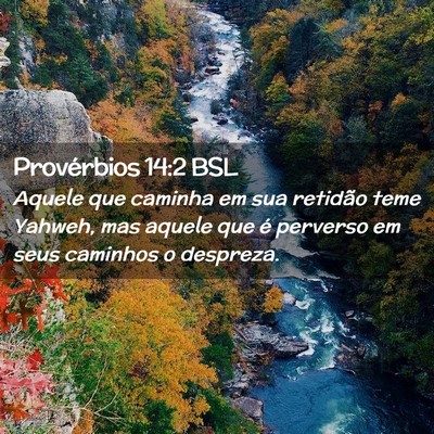 Picture 02 - Provérbios 14:2 BSL - Aquele que caminha em sua retidão teme Yahweh, - Bible Verse Picture