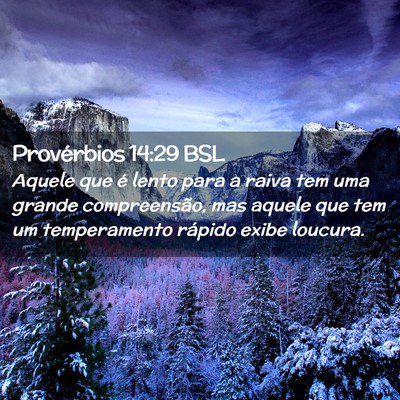 Picture 02 - Provérbios 14:29 BSL - Aquele que é lento para a raiva tem uma grande - Bible Verse Picture