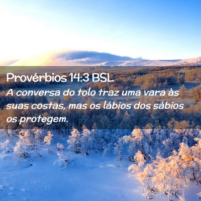 Picture 02 - Provérbios 14:3 BSL - A conversa do tolo traz uma vara às suas costas, - Bible Verse Picture
