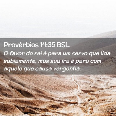 Picture 02 - Provérbios 14:35 BSL - O favor do rei é para um servo que lida - Bible Verse Picture