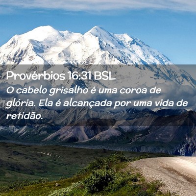 Picture 02 - Provérbios 16:31 BSL - O cabelo grisalho é uma coroa de glória. Ela é - Bible Verse Picture