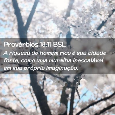 Picture 02 - Provérbios 18:11 BSL - A riqueza do homem rico é sua cidade forte, como - Bible Verse Picture
