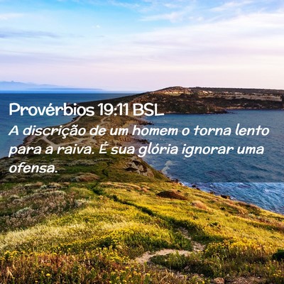 Picture 02 - Provérbios 19:11 BSL - A discrição de um homem o torna lento para a - Bible Verse Picture