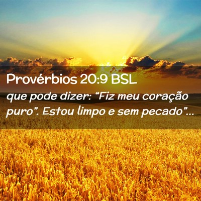 Picture 02 - Provérbios 20:9 BSL - que pode dizer: “Fiz meu coração puro”. - Bible Verse Picture