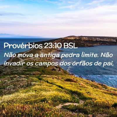 Picture 02 - Provérbios 23:10 BSL - Não mova a antiga pedra limite. Não invadir os - Bible Verse Picture