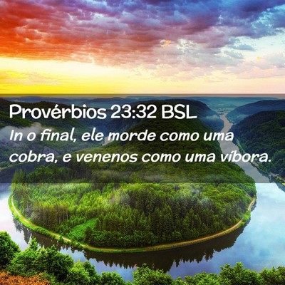 Picture 02 - Provérbios 23:32 BSL - In o final, ele morde como uma cobra, e venenos - Bible Verse Picture