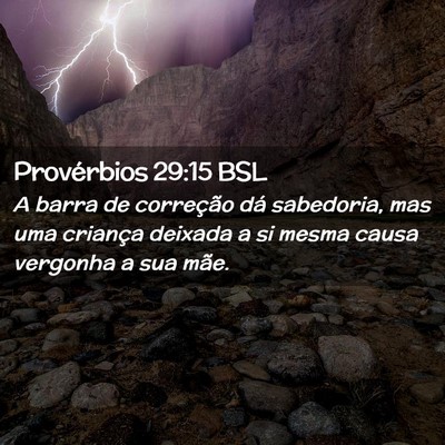 Picture 02 - Provérbios 29:15 BSL - A barra de correção dá sabedoria, mas uma - Bible Verse Picture