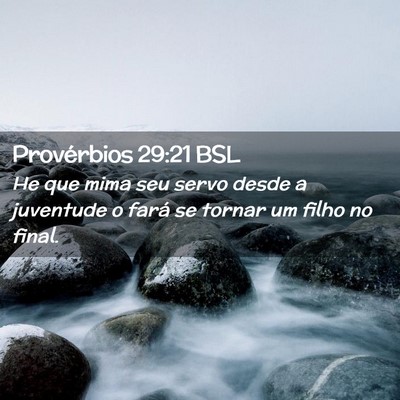 Picture 02 - Provérbios 29:21 BSL - He que mima seu servo desde a juventude o fará - Bible Verse Picture
