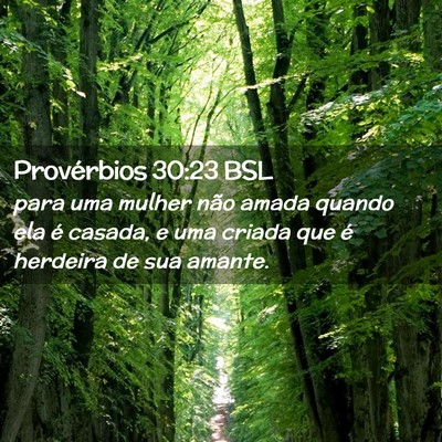 Picture 02 - Provérbios 30:23 BSL - para uma mulher não amada quando ela é casada, - Bible Verse Picture