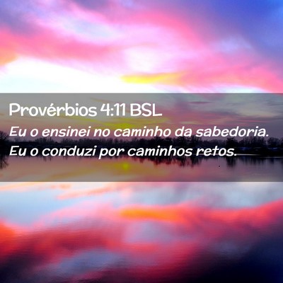 Picture 02 - Provérbios 4:11 BSL - Eu o ensinei no caminho da sabedoria. Eu o - Bible Verse Picture