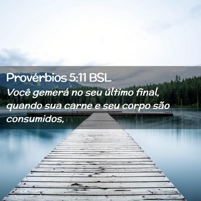Picture 02 - Provérbios 5:11 BSL - Você gemerá no seu último final, quando sua - Bible Verse Picture