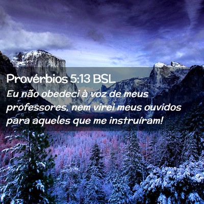 Picture 02 - Provérbios 5:13 BSL - Eu não obedeci à voz de meus professores, nem - Bible Verse Picture