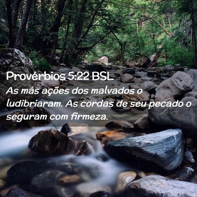 Picture 02 - Provérbios 5:22 BSL - As más ações dos malvados o ludibriaram. As - Bible Verse Picture